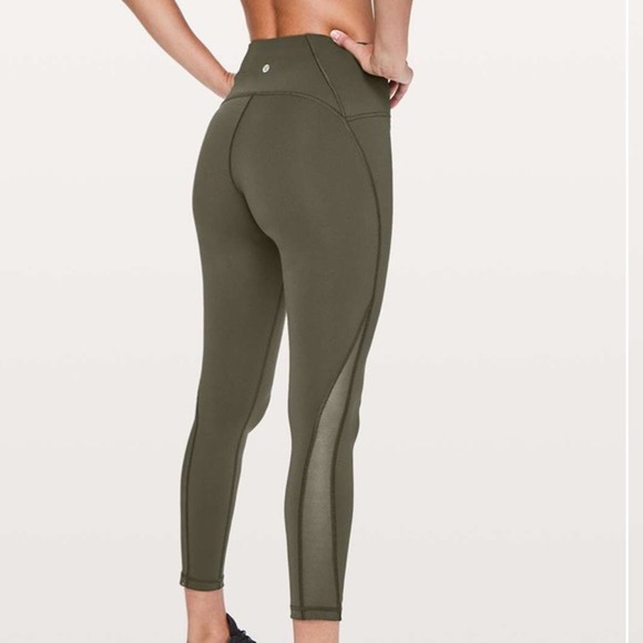 Lulemon Train Times 7/8 Pant 25" Dark Olive Luxtreme Hi Rise Compression Sz 6 - Picture 2 of 5